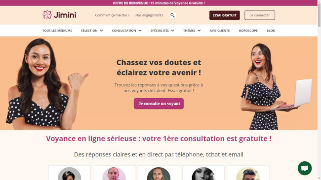La page d'accueil du site Jimini.fr